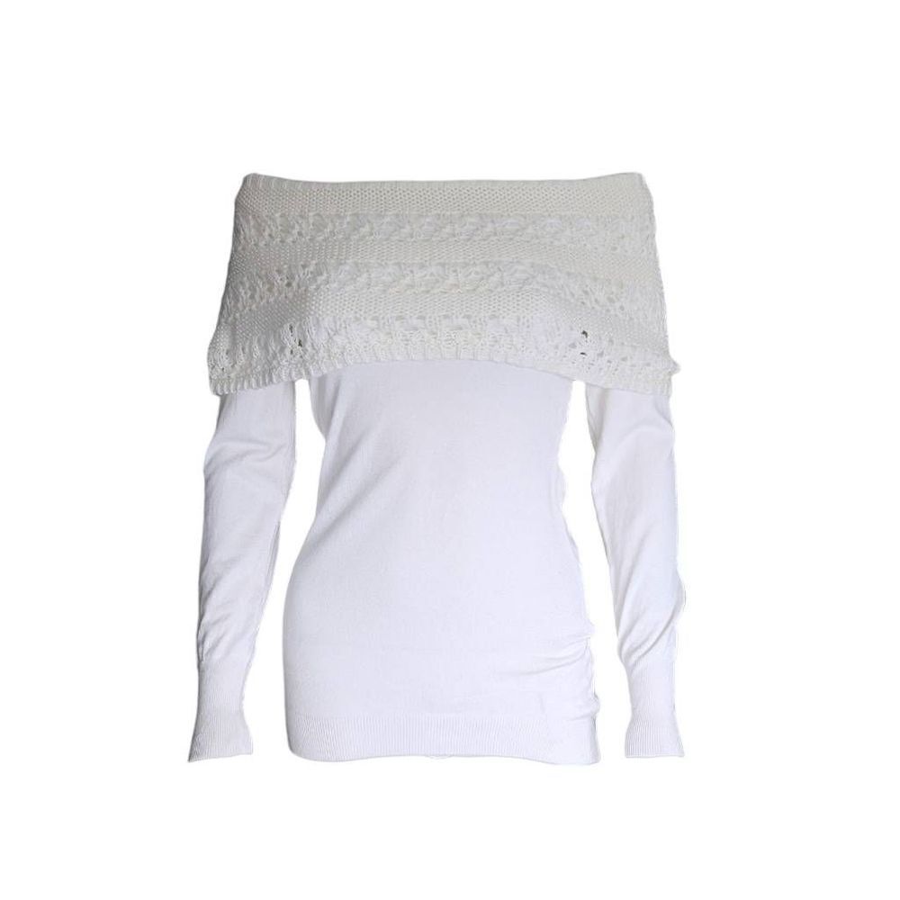 coquette crochet off-the-shoulder sweater